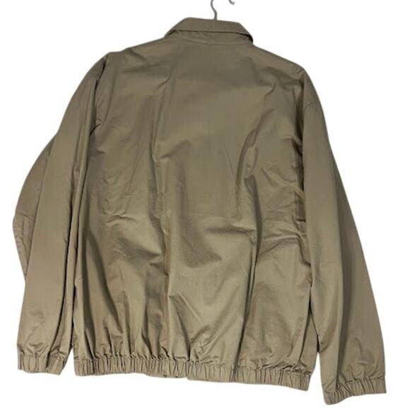 VTG NWT Chaps Ralph Lauren Jacket Mens Beige Cotton Zip Golf Crest L 90s Y2K - Picture 2 of 8